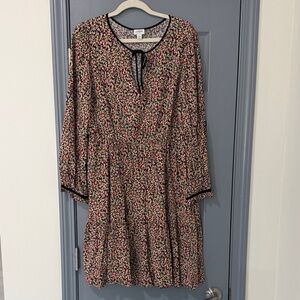 J Crew Floral Mini Long Sleeve Dress